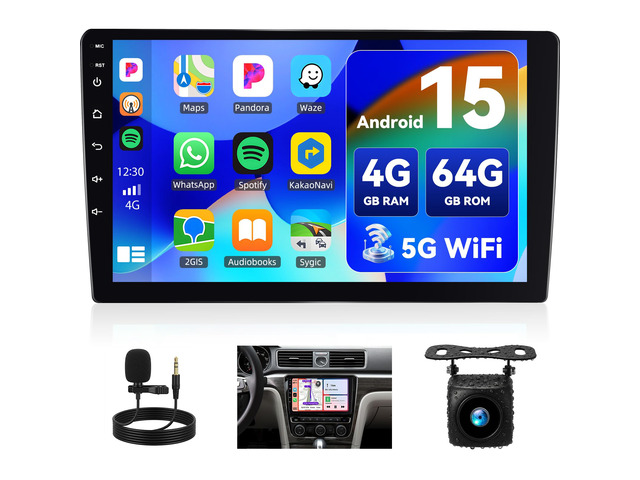 10.1 Inch HD Car Radio Carplay Screen for Car with 5GWiFi,Double Din Car Stereo with Wireless CarPlay Android Auto GPS Navigation...