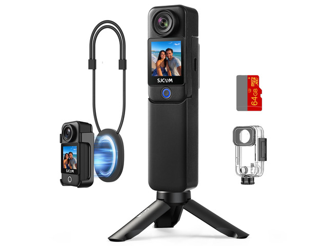 C300 64GB 4K VLOGGING Camera with 7Hour Power Grip,Body Camera with 6axis Stabilization for Daily Vlogs of Content Creators,Chest Werable for...