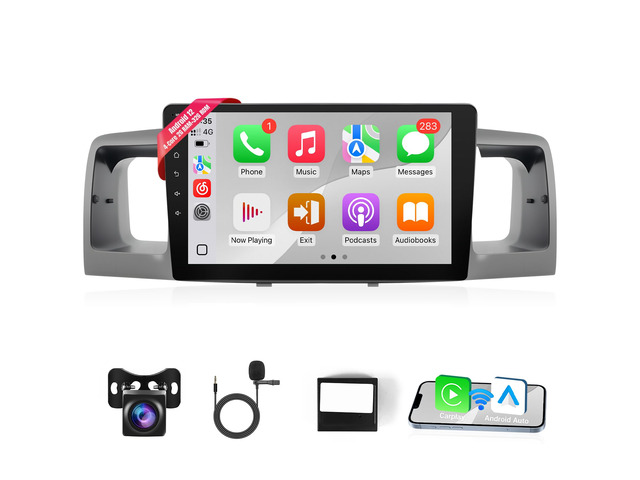 Car Stereo for Toyota Corolla 2003 2004 2005 2006 2007 2008(Fit J. B.L Version) 9' Touch Screen for Corolla Car Radio Wireless CarPlay Android Auto...