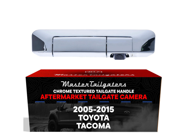 Chrome Tailgate Handle with Backup Camera Replacement for Toyota Tacoma (2005-2015) IP68 Waterproof Parking Grid Lines Available Easy to Install