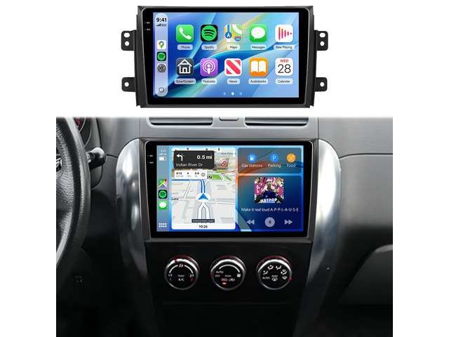 4G+128G Car Radio Stereo for Suzuki SX4 2006-2013, 9inch HD in-Cell Touch Screen/Android 15/Wireless CarPlay/Android Auto/GPS/5Ghz...