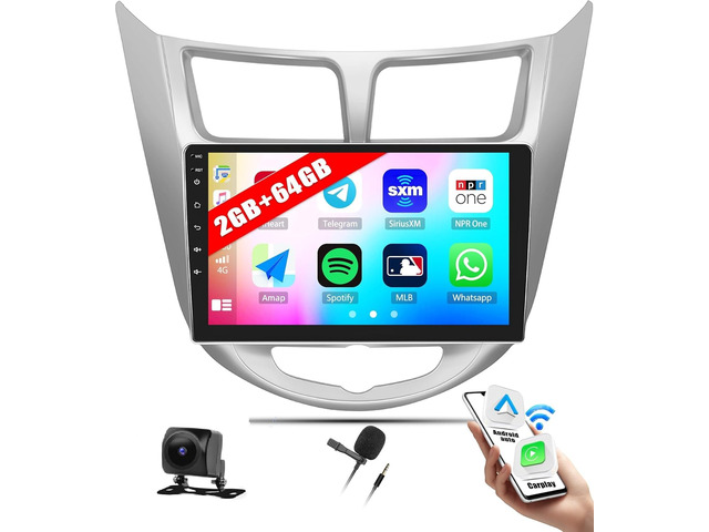2G+64G Android 13 Car Stereo for Hyundai Accent 2012-2017 with Wireless Carplay Android Auto 9' Touchscreen Car Radio with GPS Navigation WiFi...