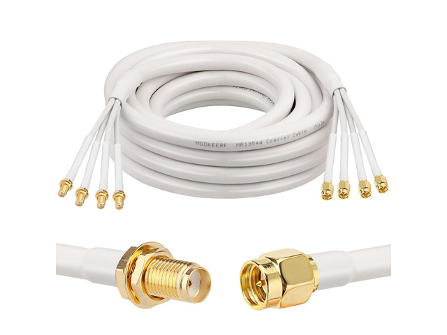 SMA Extension Cable - 20FT SMA Male to SMA Female Coax Cable Ultra Low-Loss Quad-KMR195 Coaxial Cable Antenna Extension Cable with SMA Connector...