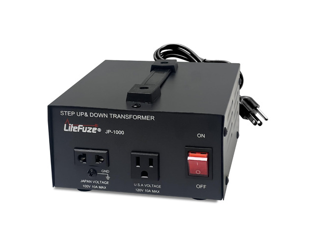 1000W Step-Up/Step-Down Transformer with Dual Sockets - Premium Copper Coil, Noise Reduction, and Circuit Breaker Protection (JP-1000)