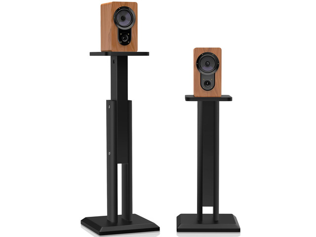 Wood Speaker Stands Pair 25-34 Inch Height Adjustable (63-84CM), Universal Desktop Floor Speaker Stands Studio Monitor Stands, Enhanced Audio...