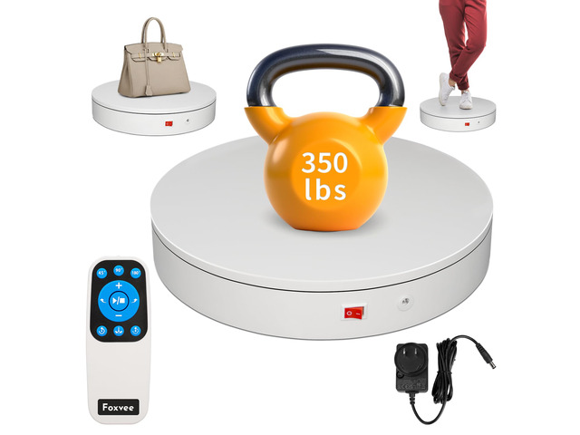 Remote-Controlled Motorized Electric Turntable,Rotating Display Stand,Speed-Adjustable Rotating Turntable,Multi-Mode 360° Photography Turntable for...