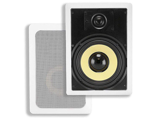 2-Way Aramid Fiber In-Wall Speakers - 6.5 Inch (Pair) Titanium Silk Dome Tweeters - Caliber Series