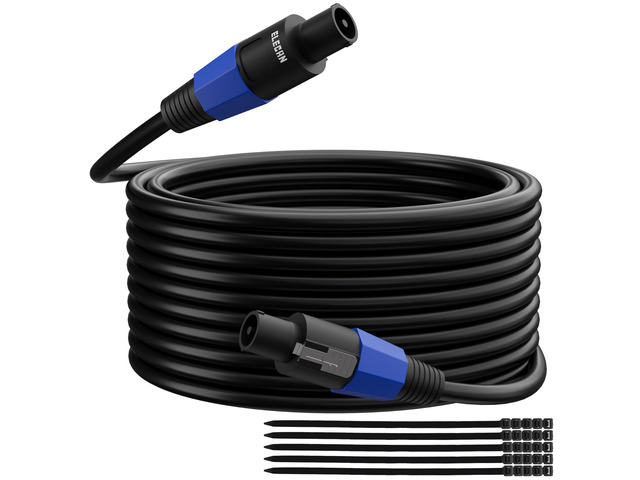 Professional Male Speakon to Speakon Cable 100 Ft, 12AWG Heavy-Duty High Power Audio Cord DJ/PA Amplifier Speaker Cable Wire with Twist Lock...
