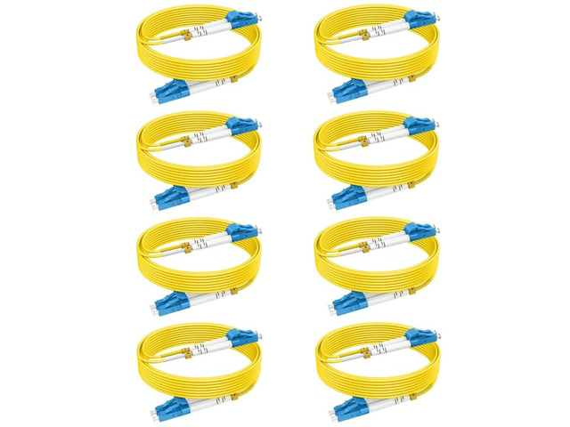 Single Mode OS2 LC to LC Fiber Patch Cables 26ft/8m-8PACK, SM Singlemode Fiber Optic Cable 10G SMF LSZH Duplex 9/125m OD 2.0mm,