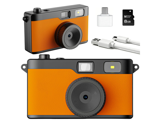 Screen Free Digital Camera, Reusable 12MP Vintage Digital Camera with Unlimited DIY Filters, OTG Support and Flash Light for Summer Camp with 8GB...