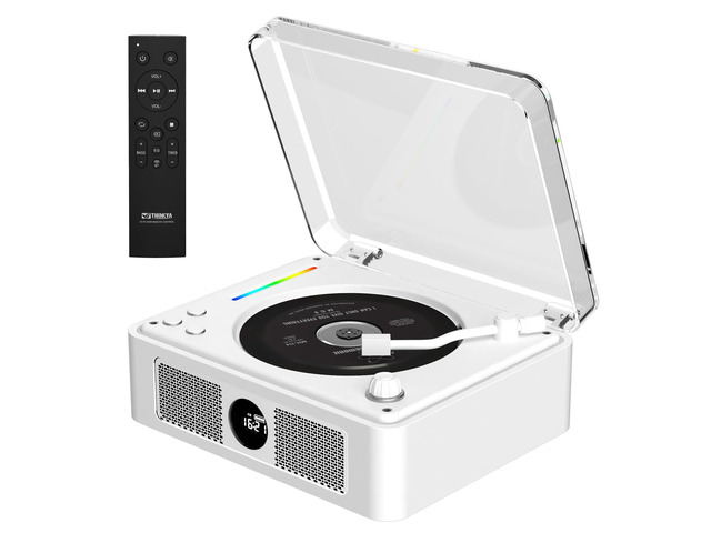 Retro Wooden CD Player for Home, Bluetooth Portable CD Player with Dual HiFi Speakers, 2600mAh Rechargeable CD Player for Home with Remote...