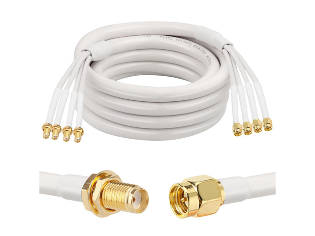 SMA Extension Cable - 10FT SMA Male to SMA Female Coax Cable Ultra Low-Loss Quad-KMR195 Coaxial Cable Antenna Extension Cable with SMA Connector...