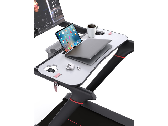Treadmill Desk Attachment,Peleton Tread Tray Accessories Laptop Stand with Tablet Holder and Edge Protector,Treadmill Workstation for Home/Office