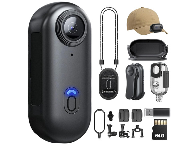 Body Camera 4K, POV Pro 4K,Wearable Camera with 360°Rotatable Clip & Magnetic Clip,120 Minutes for Recording,Take for Lecture, Traveling,Pet...