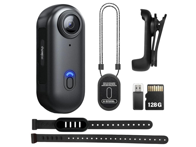 128G 4K Body Camera, Thumb Size Cam,Wearable Camera with 360°Rotatable Clip & Magnetic Clip,120 Minutes for Recording,Take for Lecture,...