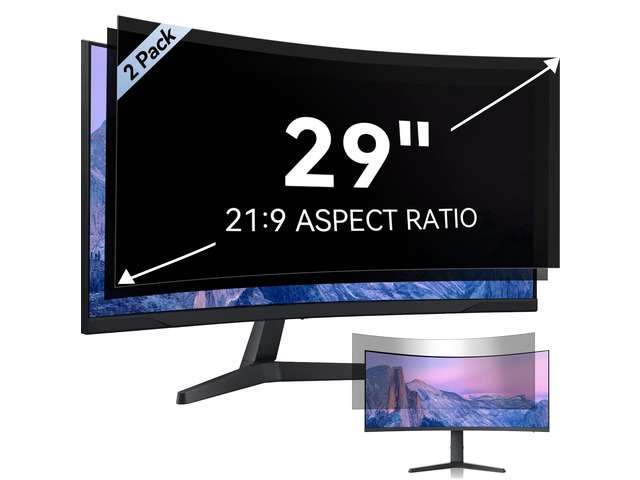 [2 Pack] 29 Inch Computer Privacy Screen for 21:9 Aspect Ratio Widescreen Monitor, Eye Protection Anti Glare Blue Light Computer Monitor Privacy...