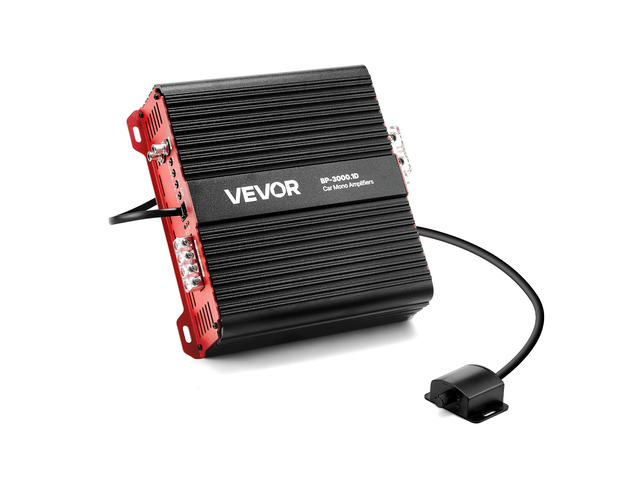 Monoblock Car Amplifier, 3000W RMS MAX, 1/2/4 Ohm Stable, 1-Channel Class D Car Audio Amplifier with Remote Subwoofer Level Control, Low Pass...