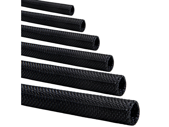 Split-Sleeve Wire Loom for High-Temperature Automotive Harness and Home Cable Management, 25ft - 1.25 inch Braided Cable Management Sleeve Cord...