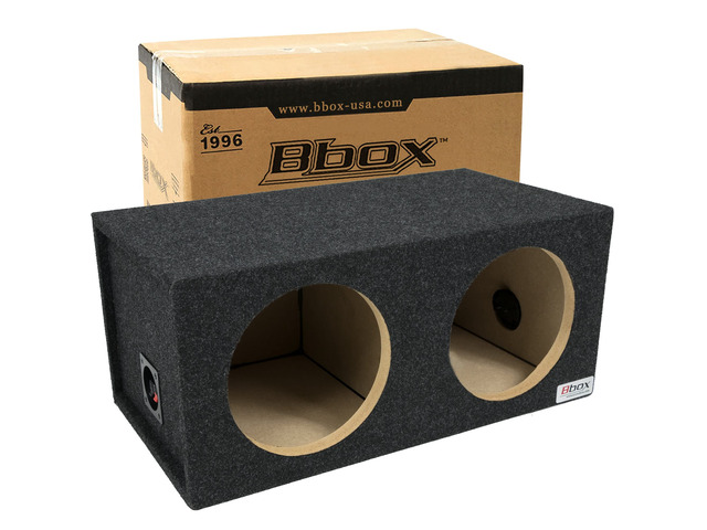 BBox E10D Dual 10' Sealed Carpeted Subwoofer Enclosure, Black