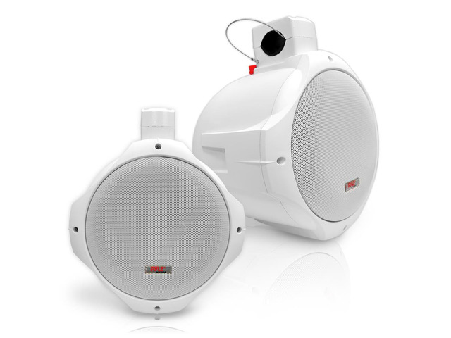 Waterproof Marine Wakeboard Tower Speakers - 8in Dual Subwoofer Speaker Set and 1 Tweeter with 300 Watt Power - 2-Way Boat Audio Stereo System with...