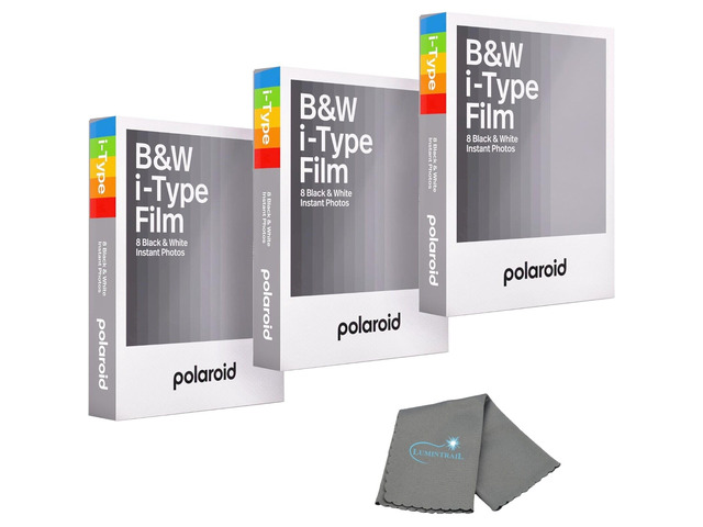 Polaroids Black & White Instant Film, 3 Pack, 24 Photos, B & W Film Works with Polaroid i-Type Cameras, Now, Now+, I-2, & Lab, Bundle with a Lens...