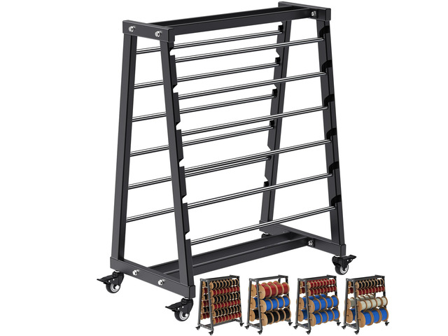 Heavy-Duty 12-Rod Wire Spool Rack 400lb Capacity Cable Caddy & Dispenser with Locking Wheels, Adjustable Spool Rods for Electrical, Industrial &...
