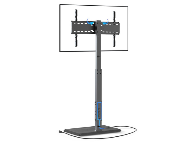 Universal Floor TV Stand,TV Floor Mount Stand with Power Outlet for 32-75 inch TV up to 110 lbs, Swivel and Height Adjustable Tall TV Stand for...