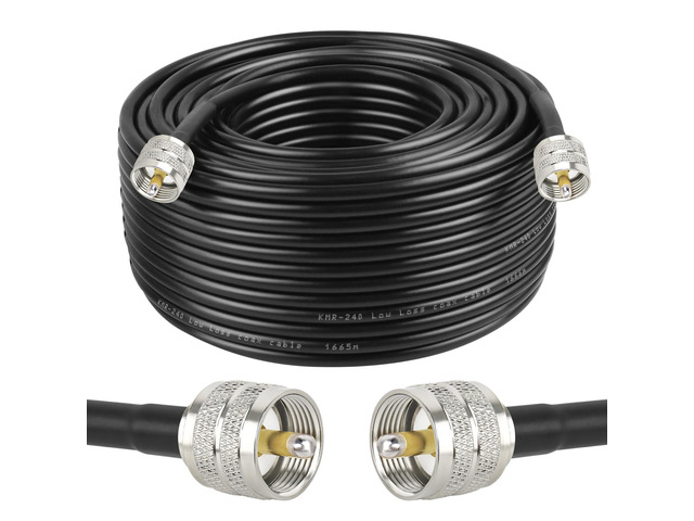 RG8x Coaxial Cable 150ft,CB Coax Cable 50 Ohm,UHF PL259 Male to Male Low Loss CB Antenna Extension for HAM Radio,VHF Radio,SWR Meter,Dummy...