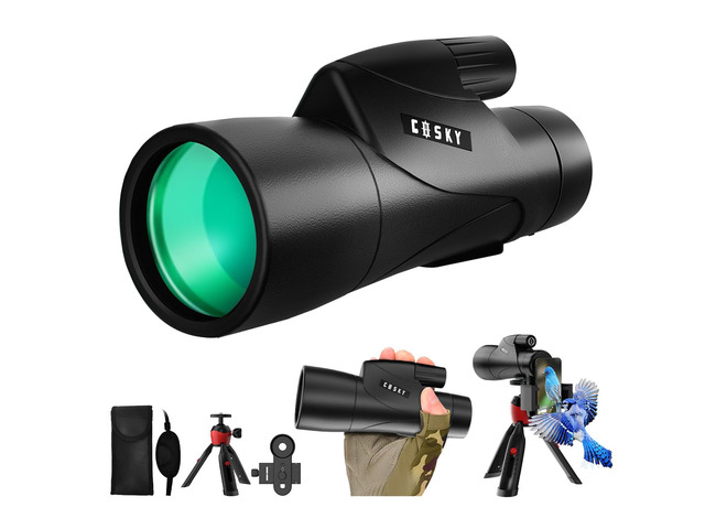 Monoculars Telescope, 15x55 HD Monocular for Adult with BAK4 Prism & FMC Lens, Lightweight Monocular with Smartphone Adapter Suitable for Bird...