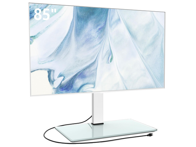 Universal TV Stand with Power Outlets for 50-85 inch TVs, Swivel & Height Adjustable Tall TV Stand for Bedroom Living Room, 27.5''Large Tempered...