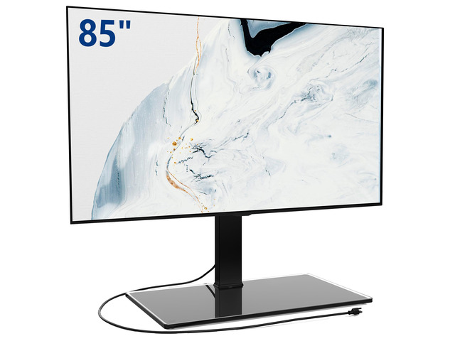 Universal TV Stand with Power Outlets for 50-85 inch TVs, Swivel & Height Adjustable Tall TV Stand for Bedroom Living Room, 27.5''Large Tempered...