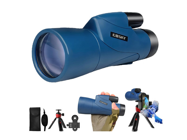 Monoculars Telescope, 12x55 HD Monocular for Adult with BAK4 Prism & FMC Lens, Lightweight Monocular with Smartphone Adapter Suitable for Bird...