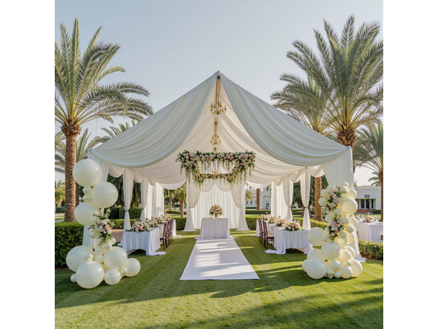 10ftx40ft Ivory Ceiling Curtain for Wedding Parties 2 Panels Wrinkle-Free 40 FT Long Tent Draping Curtains for Wedding, Birthday & Theme Parties,...
