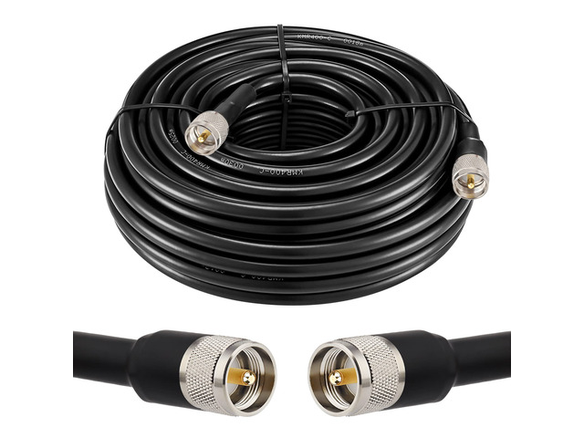 XRDS 100FT KMR 400 UHF Coaxial Cable PL-259 UHF Male Coax Low Loss 50 ohm CB Cable for Ham, Amateur Radio, Two-Way Radio, SWR Meter