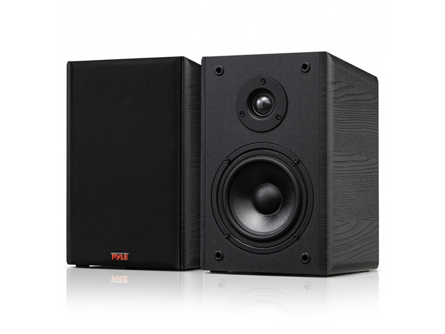 6.5 Wired Bookshelf Speakers Pair 2-Way HiFi Home Theater Stereo Speakers with Soft Dome Tweeter, Paper Cone Woofer & Wall Mount Brackets Compact...