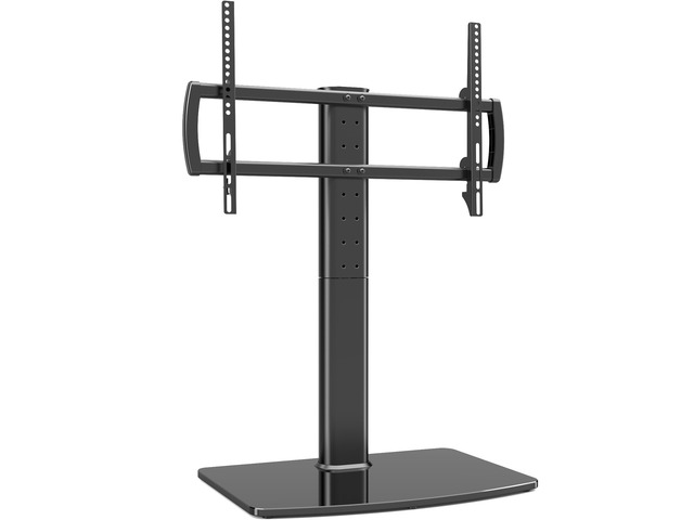Universal Swivel TV Stand/Base Table Top Stand 40 to 86 inch TVs 110 Degree Swivel, 5 Level Height Adjustable, Heavy Duty Tempered Glass Base,...