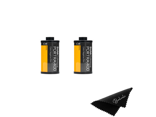 Kodak Portra 400 Film - 2 Pack of 36exp Rolls for 35mm Cameras with Premium Microfiber Cloth