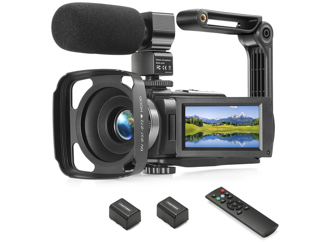 Camcorder FHD 1080P Video Camera for YouTube with 30FPS 36MP 3.0 Inch 270 Degree Rotation LCD, 16X Digital Zoom Vlogging Camera for Beginners with...