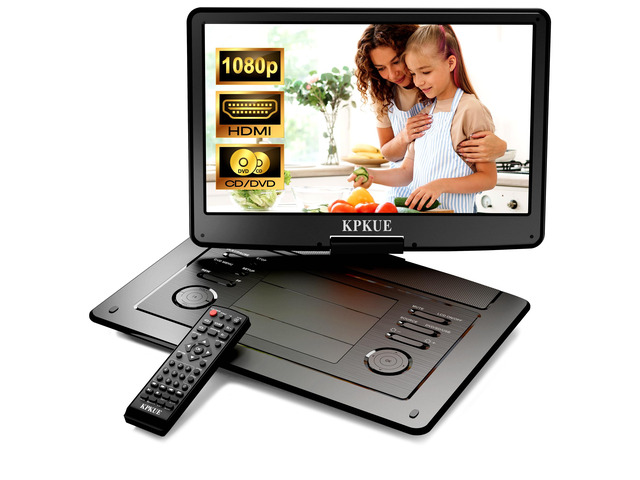 18 Portable DVD Player with 15.6-inch 1080P Swivel Screen, HDMI Input, Large Matte Monitor Protect Eyes, 4-Hour Battery Life, Region Free, Support...