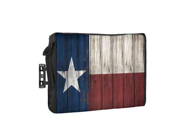 Outdoor TV Cover - Vintage Wood Texas Flag Waterproof and Weatherproof 70'-75' LCD Movable Shield TV Display Screen Protector Outside Television...