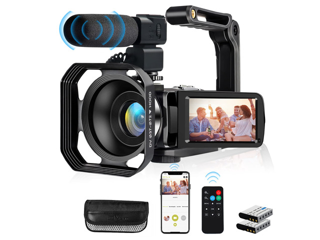 4K Video Camera, Camcorder 48MP Ultra HD WiFi Vlogging Camera for YouTube 18X Zoom 3.0' Touch Screen Digital Camera with Microphone, Stabilizer,...