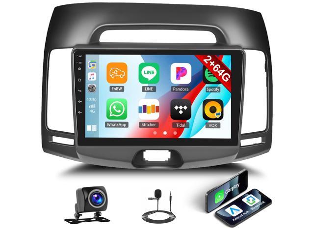 [2+64G]Android 15 Car Stereo for Hyundai Elantra 2007 2008 2009 2010 with Wireless Carplay & Android Auto,9 Inch Touch Screen Car Radio with GPS WiFi.