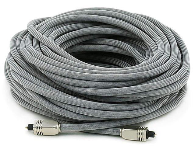 103448 Premium S/PDIF (Toslink) Digital Optical Audio Cable - Silver - 75ft Heavy Duty Mesh Jacket, Metal Connector Heads, for Play Station, Xbox...