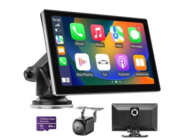 9' Wireless Carplay Screen for Car, Portable Car Play Screen for Car & Android Auto, 4K Dash Cam, 1080p Backup Camera, GPS Navigation, Car Audio...