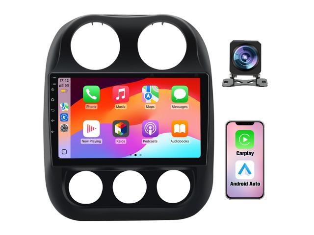 4Core 64GB ROM Car Radio Stereo for Jeep Compass Patriot 2010-2016 10 inch Touch Screen with CarPlay Android Auto Bluetooth 5GWiFi GPS AHD Backup.