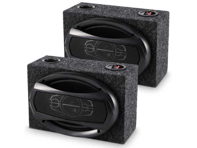 2 Pcs 2-Way Coaxial Car Audio Speakers with Speaker Box Enclosures Set 6 x 9 Inch 1000 W Max Power Constructed Car Stereo and Sound System...