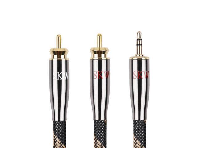 Audiophile Ultra-high Purity Copper Audio Cable 3.5mm Male to 2 RCA Male Audio Auxiliary Stereo Y Splitter Adapter Cable 32.8ft/10M