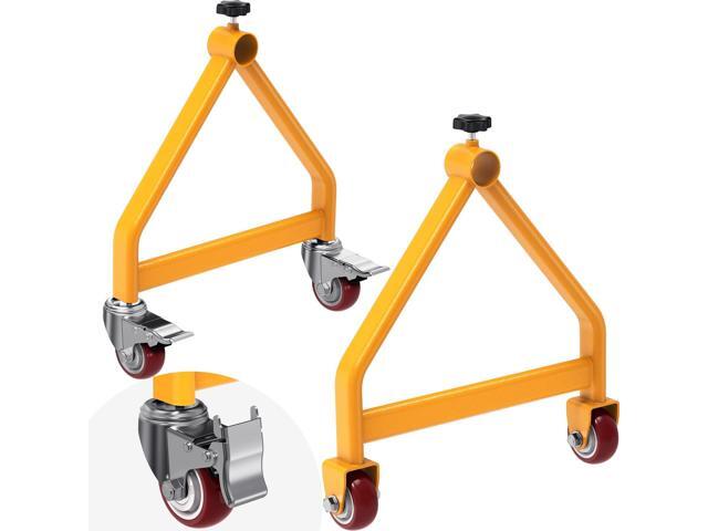 Wire Spool Rack & Holder, 220LB Capacity Cable Caddy with 4 Locking Swivel Casters, Yellow Powder Coated Steel Wire Spool Holder for Workshop,...