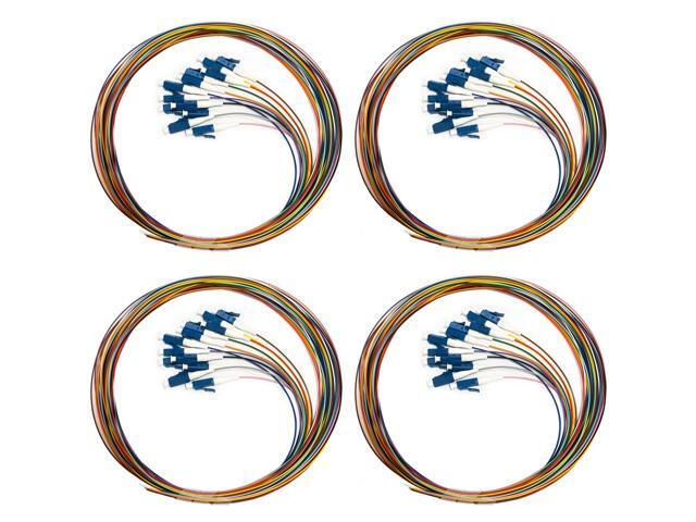 (4Pack) 12 Strand Singlemode 9/125 LC-UPC Fiber Pigtail, Fiber Optic Pigtail, 1.5 Meters LC Cable