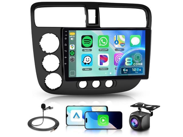 8 Core 6G+128G Android 15 Car Stereo Radio for Honda Civic 2001-2005 Wireless Carplay/Android Auto 9'' HD IPS Sereen with 5Ghz WiFi 5.0 Bluetooth...